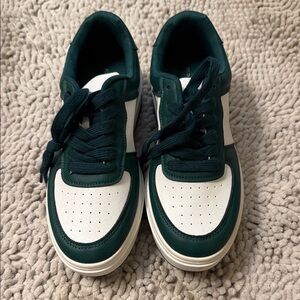 Madden Girl Forest Green and White Sneakers